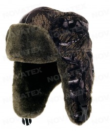 Шапка-ушанка &laquo;Умка&raquo; (алова, темная ветка)