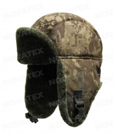 Шапка ушанка для рыбалки "Умка" (алова, горный)